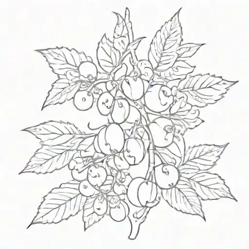delicate wispy cherry  tattoo design idea