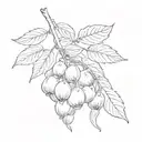 delicate wispy cherry fruit tattoo design idea