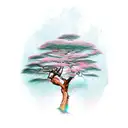 African tree tattoo design idea