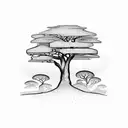 African tree in a frame tattoo design idea