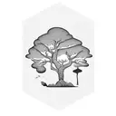 African tree in a frame tattoo design idea
