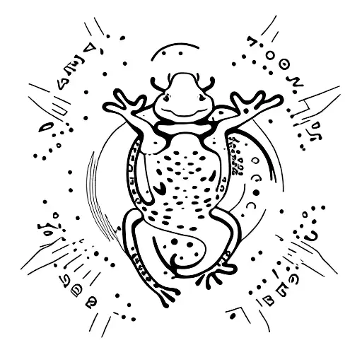 salamander in circle tattoo design idea