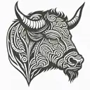 bison head tattoo design idea