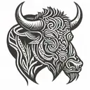bison head tattoo design idea