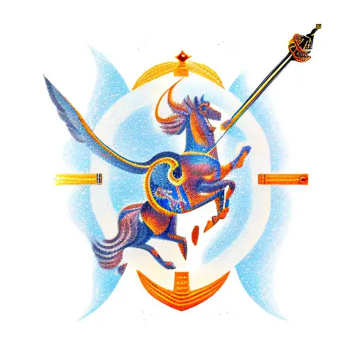 Sagittarius god tattoo design idea