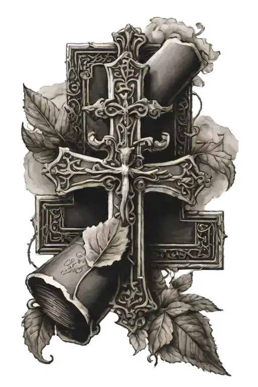 cross with bible verse John 13:7  tattoo design idea