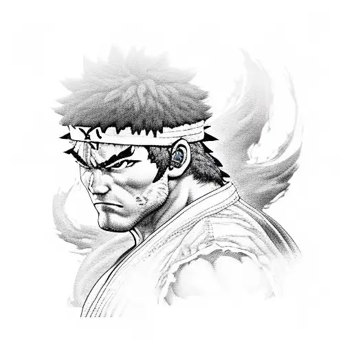 ryu street fighter tattoo design idea