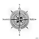 A Nordic-inspired compass with intricate gold detailing tattoo design idea