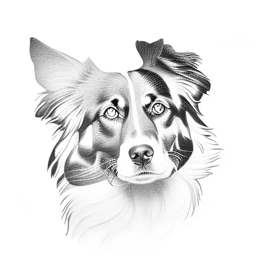 Australian shepherd, new school tattoo design idea