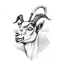 two headed goat tattoo design idea