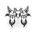 two headed goat tattoo design idea