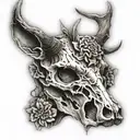 stag skull face tattoo design idea