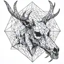 stag skull face tattoo design idea