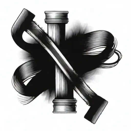 2 black bands one on top tattoo design idea