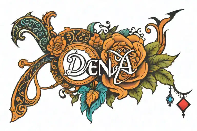 Dena written in persian tattoo design idea