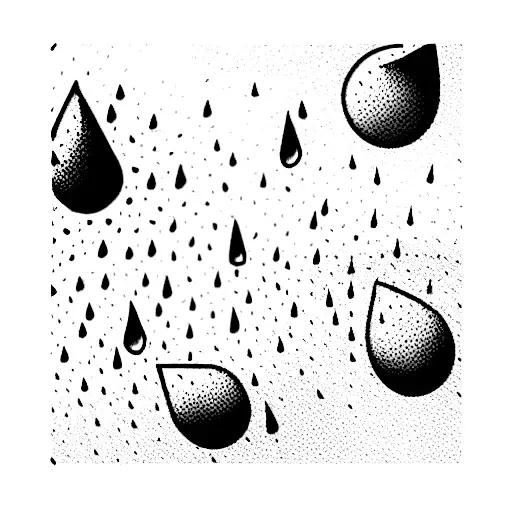 rain drops tattoo design idea