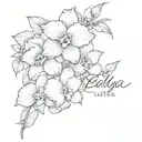 Cattleya & Layla name in cursive tattoo design idea