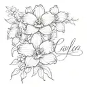 Cattleya & Layla name in cursive tattoo design idea
