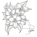 Cattleya & Layla name in cursive tattoo design idea