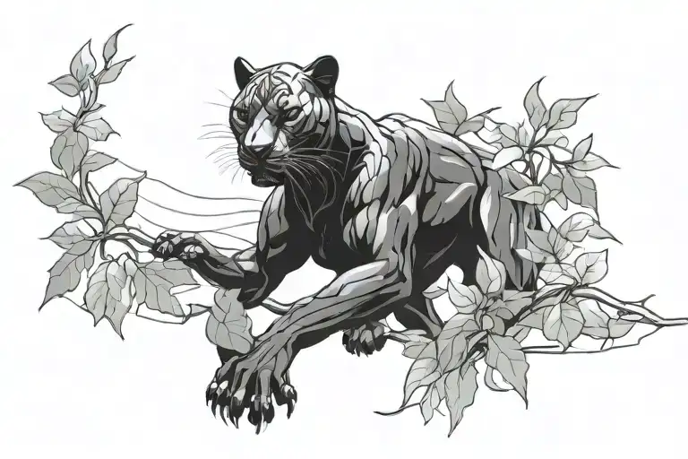 black panther tattoo design idea
