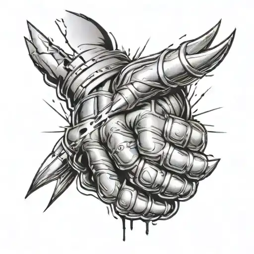 marvel Wolverine claw ripping sleeve tattoo design idea
