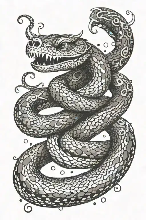 serpent coiled tattoo design idea