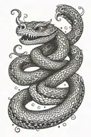 serpent coiled tattoo design idea