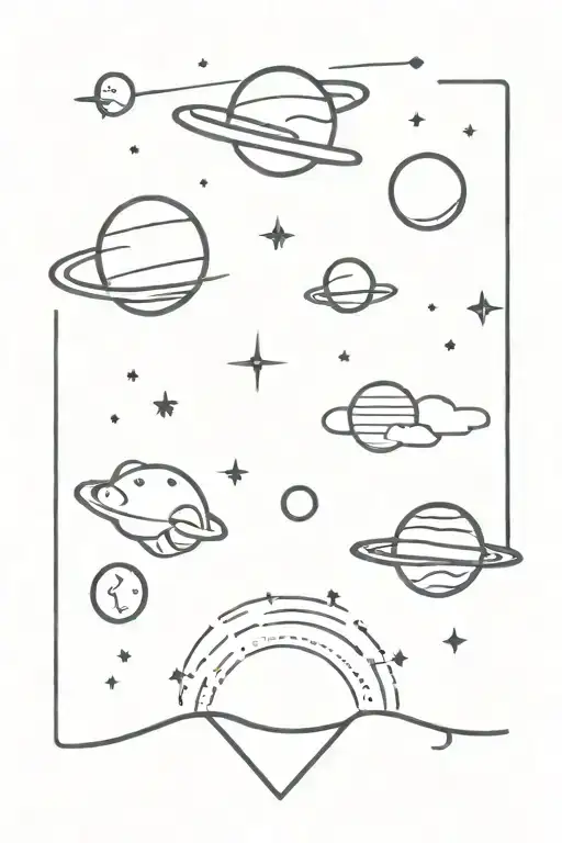 space filler background tattoo design idea