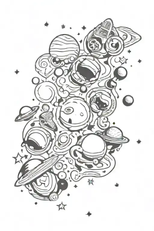 space filler background black and white tattoo design idea