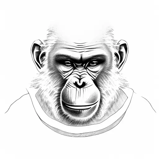 A criminal ape wearing a bandana tattoo design idea