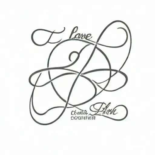 infinity sign with parents writing saying I love you tattoo design idea