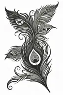 peacock feather transforming tattoo design idea