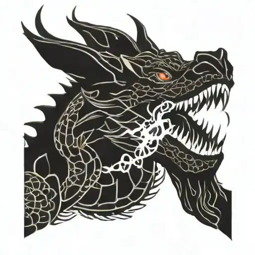 leo fire breathing dragon tattoo design idea