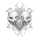 M&K and heart tattoo design idea