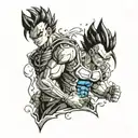 majin vegeta  tattoo design idea