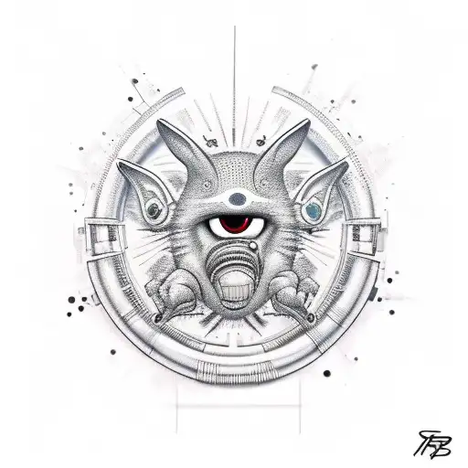 spray in a hip hop style with hands eyes and mouth tattoo design idea