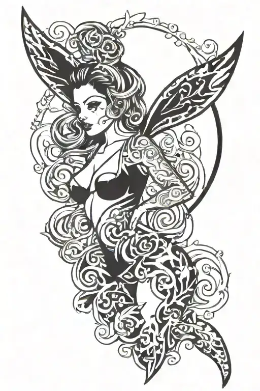 playboy logo with a women posing insite tattoo design idea