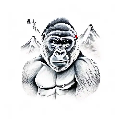 gorilla samurai tattoo design idea