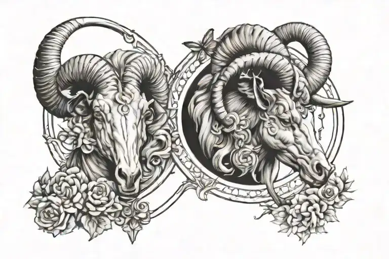 Aries and sagittarius tattoo design idea