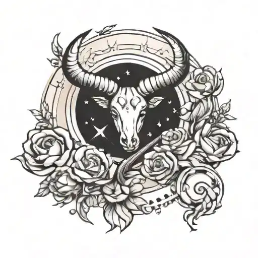 Sagittarius Aries zodiac sign tattoo design idea