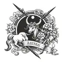 Sagittarius Aries zodiac sign tattoo design idea