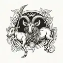 Sagittarius Aries zodiac sign tattoo design idea