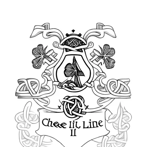 An intricate tattoo of the Irish language phrase 'Sláinte' (meaning 'cheers') tattoo design idea