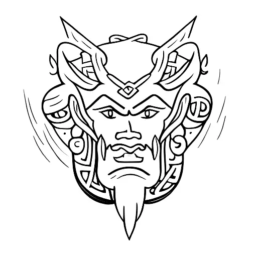 A tattoo showcasing the Irish folklore hero, Cú Chulainn, in a minimalist style tattoo design idea