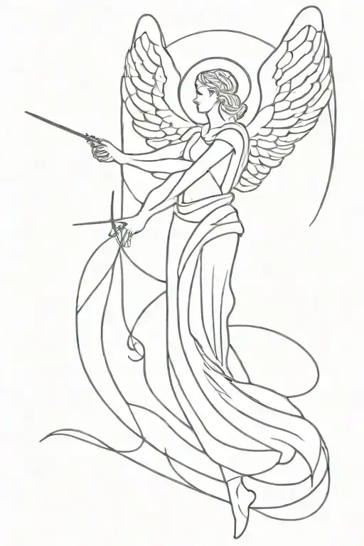 archangel Gabriel tattoo design idea