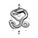  snakes wrappee on compass with arrow tattoo design idea