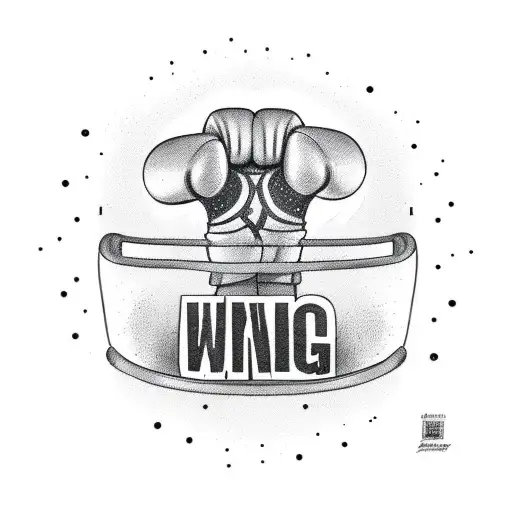 Boxing ring with a motivational quote tattoo design idea