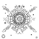 Down the spine. Christian Cross. Red Small Butterflies. Text that says “Figther” downwards, in Thai. Flowers/stars. tattoo design idea