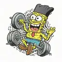 spongebob Lifting Club tattoo design idea