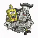 spongebob Lifting Club tattoo design idea